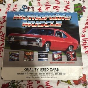 Vintage muscle car calendar 2000 open
